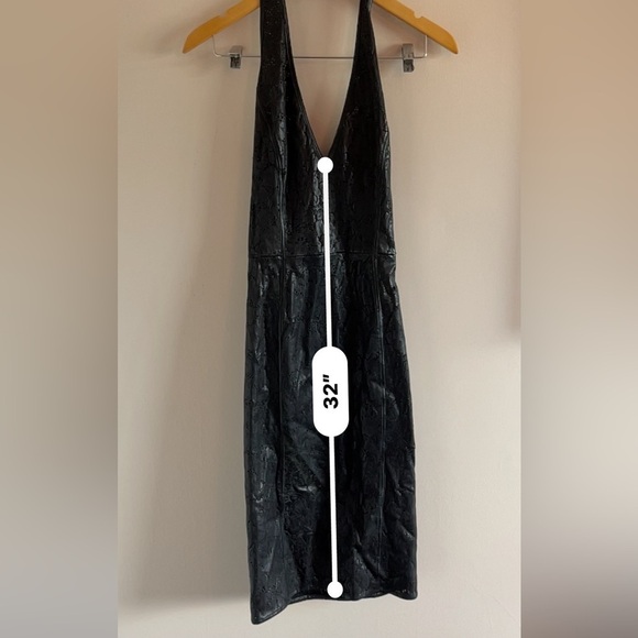 Gianni Versace | Laser Perforated 100% Leather Halter Dress Vintage - Picture 11 of 12